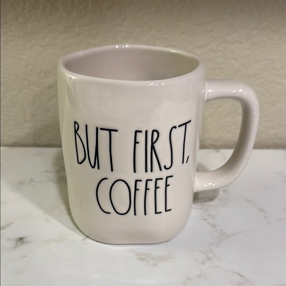 Rae Dunn White and Black Ceramic Mugs